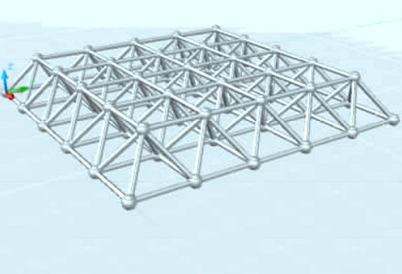 Quadrangular space frame frame model 