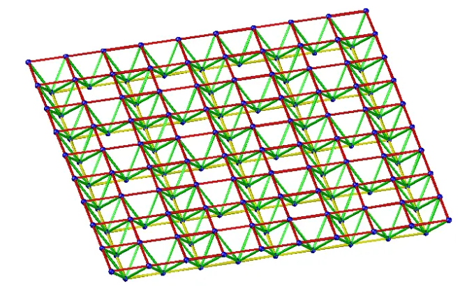 Positively placed evacuation quadrangular cone space frame